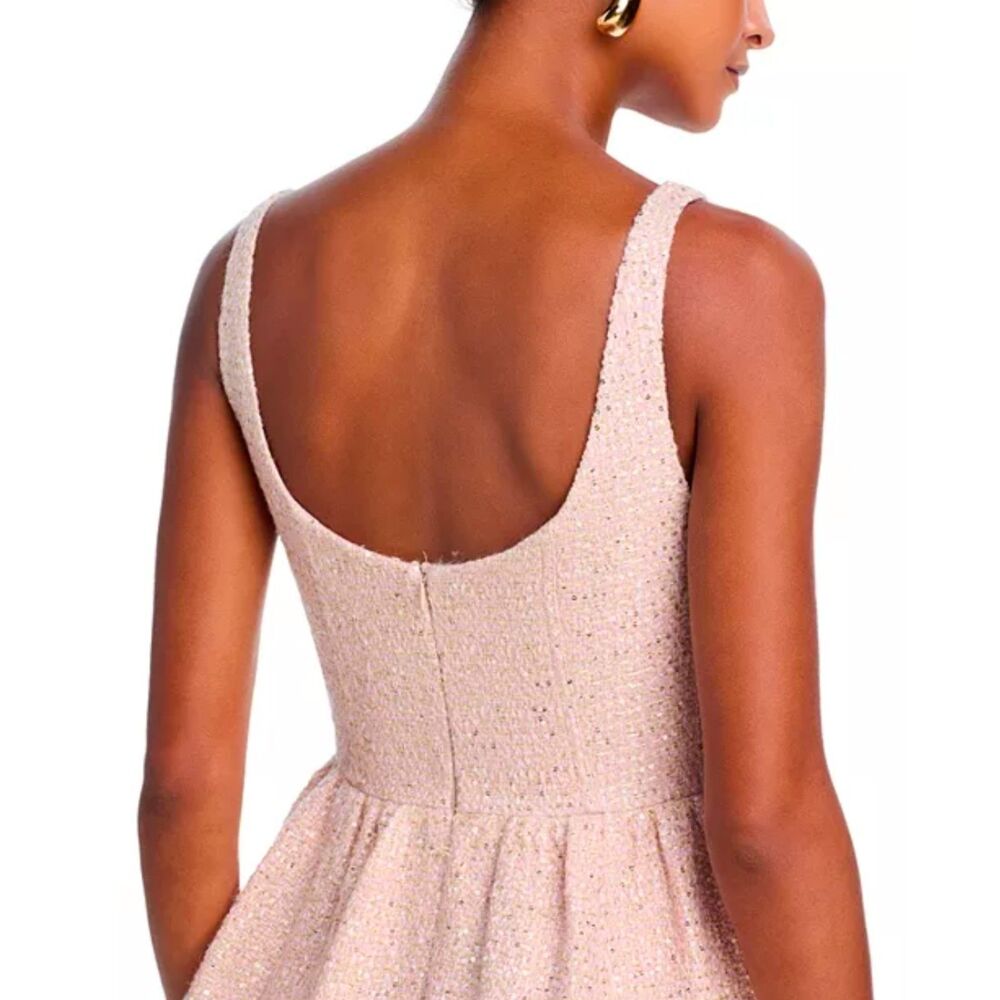 AQUA x Wicked Bloomingdale's Exclusive Pink Sequin Tweed Dress Size M NWT - Picture 13 of 13